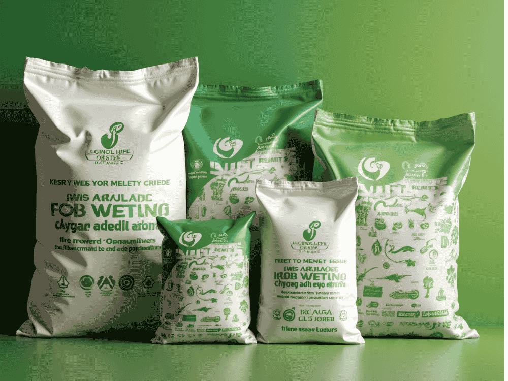 Eco-friendly PP woven bags in various sizes for sustainable packaging solutions by VedaVista International.